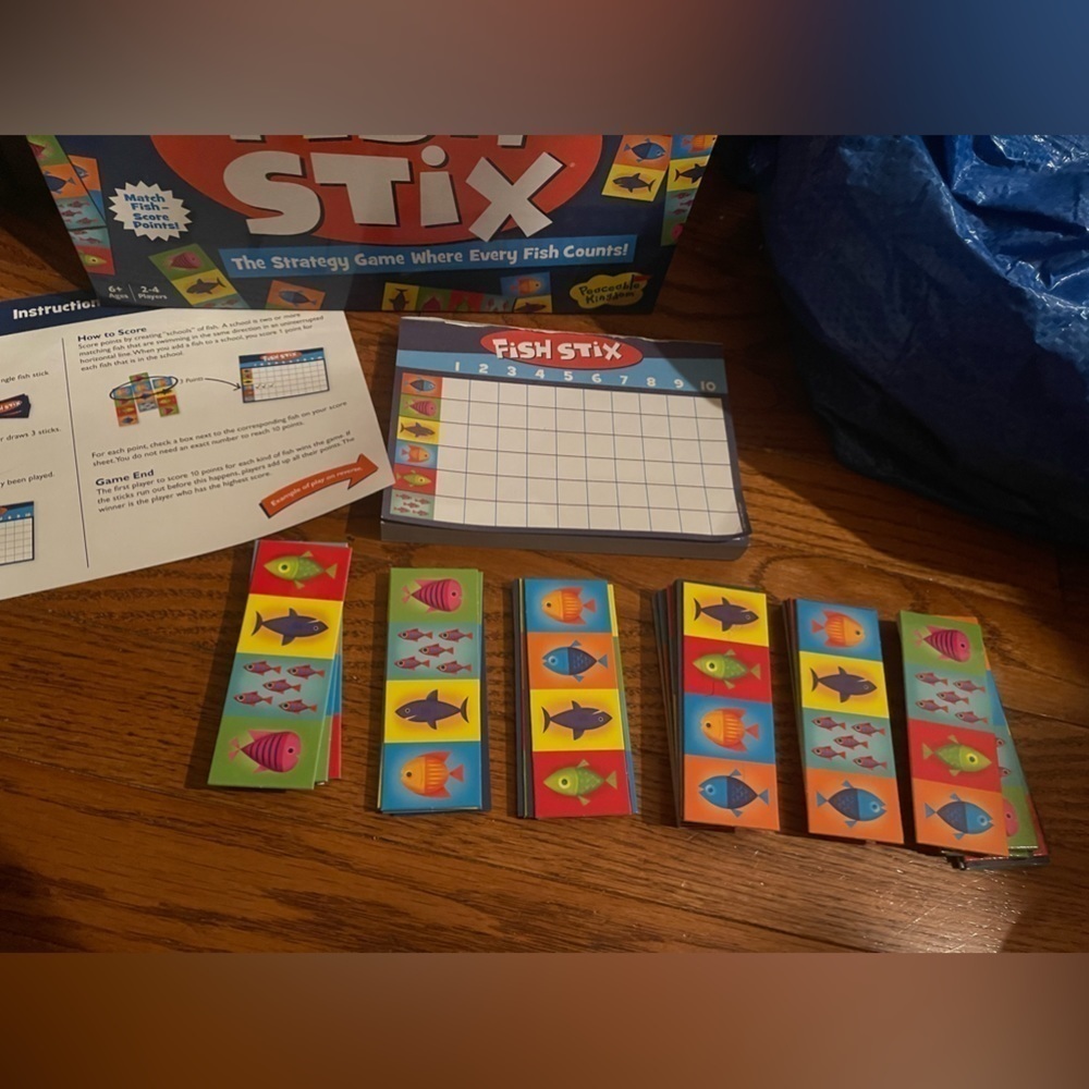 Fish Stix Visual Strategy Game Complete Peaceable Kingdom Rare